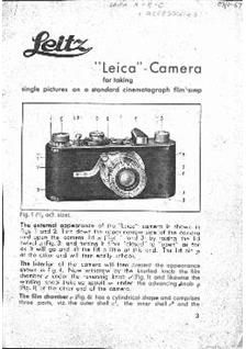 Leica 1 manual. Camera Instructions.